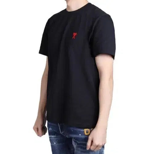 [BUNJANG] Ami Heart Logo Black Short Sleeve T-shirt XXL / 정품 아미 하트 로고 블랙 반팔 티셔츠 XXL 오버핏 귀한상품