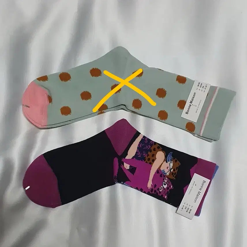 [BUNJANG] Bon Maison Leopard Pattern Socks / 민트 핑크 겨자 레드퍼플 블루 표범 본메종 양말