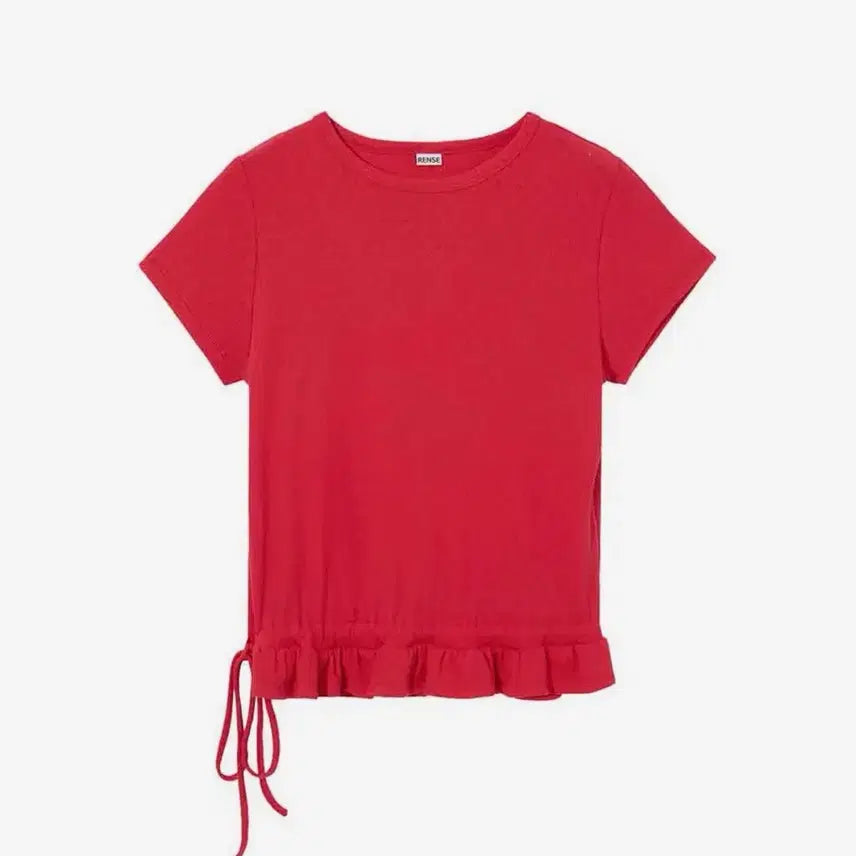 [BUNJANG] Rence Frill T-Shirt Red / 렌세 프릴 티셔츠 레드