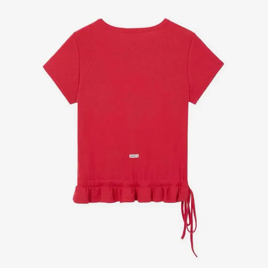 [BUNJANG] Rence Frill T-Shirt Red / 렌세 프릴 티셔츠 레드