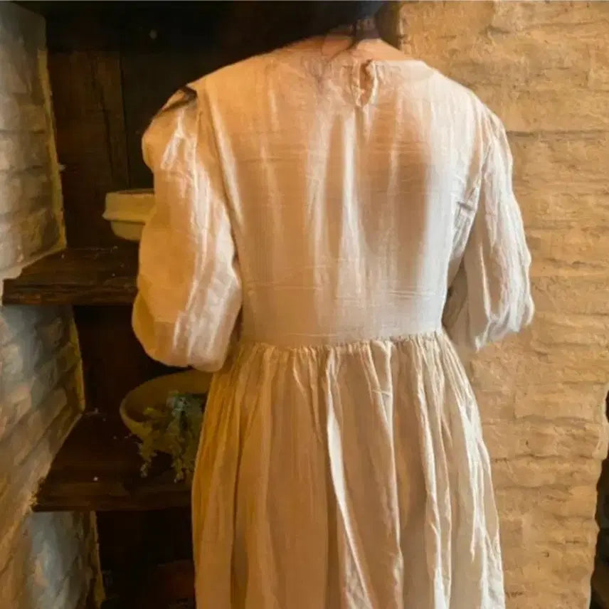 [BUNJANG] Floa Jong Corset Linen Long Dress / 플로아종 원피스