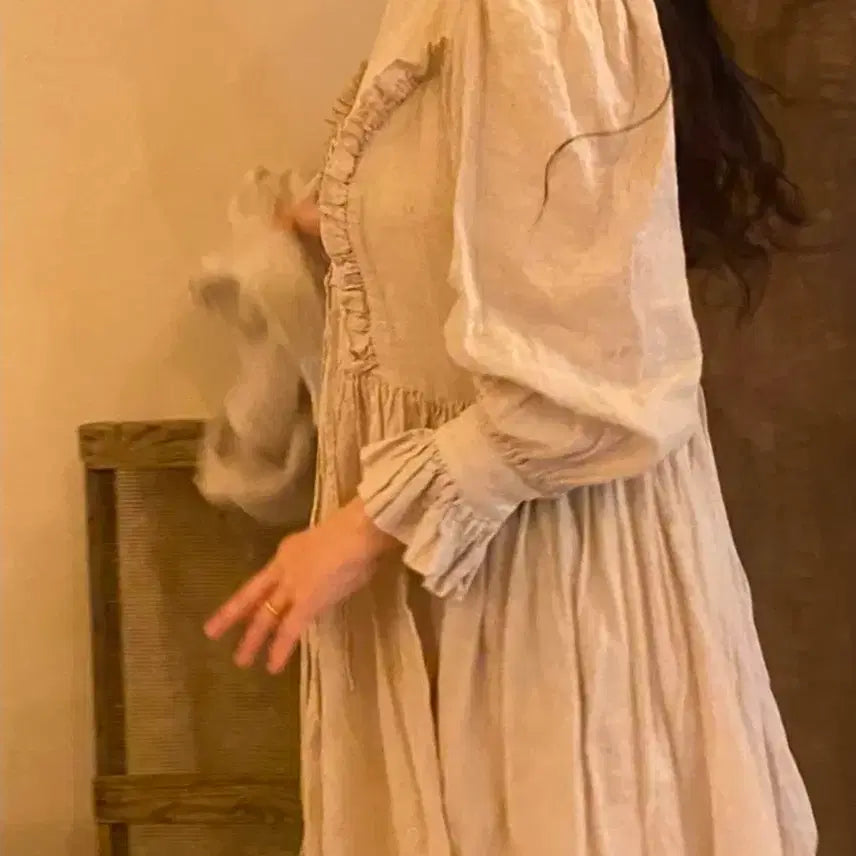 [BUNJANG] Floa Jong Corset Linen Long Dress / 플로아종 원피스