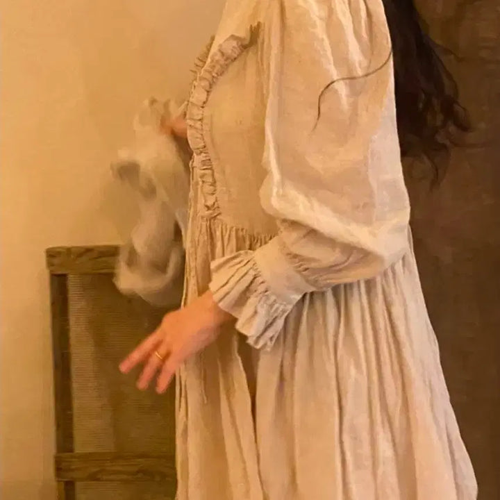 [BUNJANG] Floa Jong Corset Linen Long Dress / 플로아종 원피스