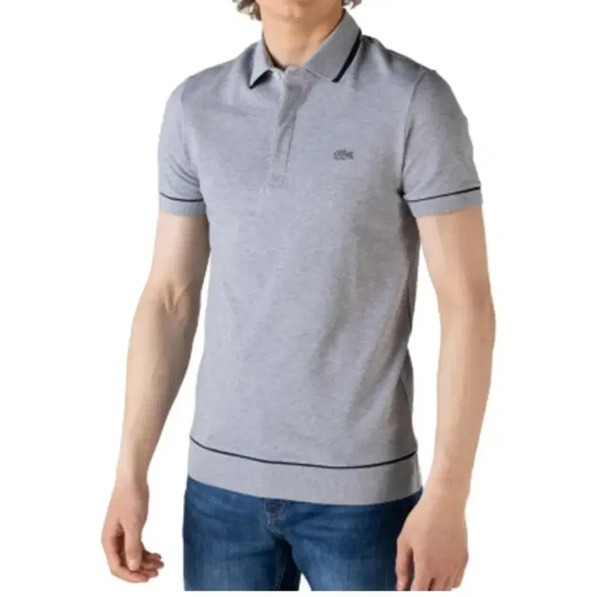 [BUNJANG] Lacoste Grey Regular Fit Short Sleeve Polo Shirt S-M / 라코스테 반팔 카라티 그레이 레귤러핏 S-M