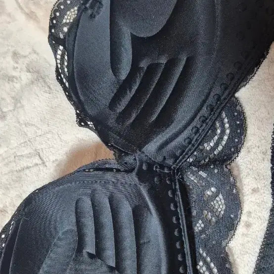 [BUNJANG] Black Lace Bra and Panty Set / 블랙 레이스브라+팬티세트(새상품)