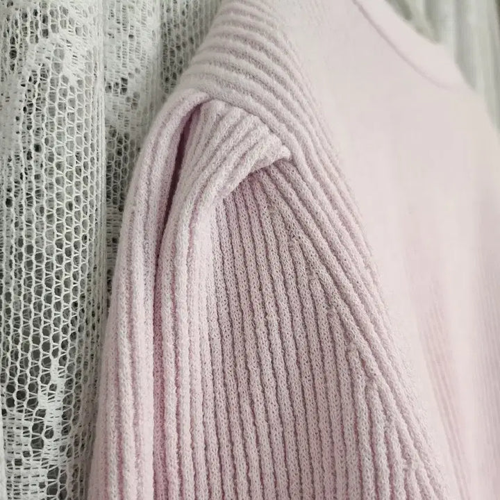 [BUNJANG] Pink V-Neck Knit Cardigan / 핑크색 브이넥 니트 가디건(새상품)