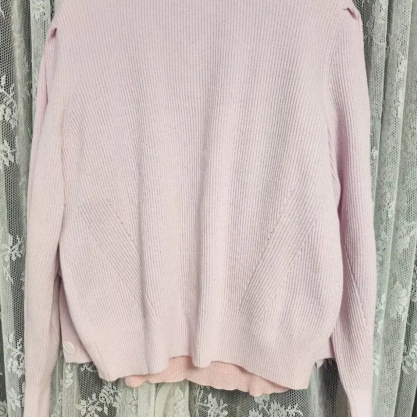 [BUNJANG] Pink V-Neck Knit Cardigan / 핑크색 브이넥 니트 가디건(새상품)