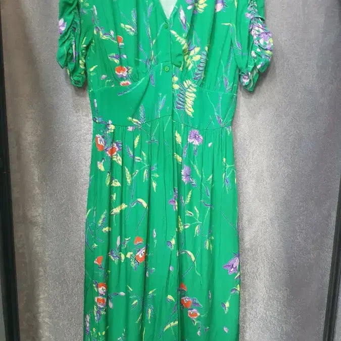 [BUNJANG] Maje Green Flower Dress (Size 2) / 마쥬 그린 플라워 원피스 2사이즈