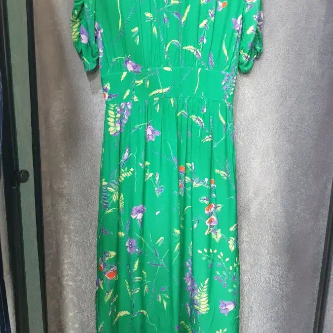 [BUNJANG] Maje Green Flower Dress (Size 2) / 마쥬 그린 플라워 원피스 2사이즈