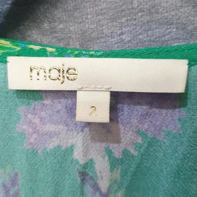 [BUNJANG] Maje Green Flower Dress (Size 2) / 마쥬 그린 플라워 원피스 2사이즈