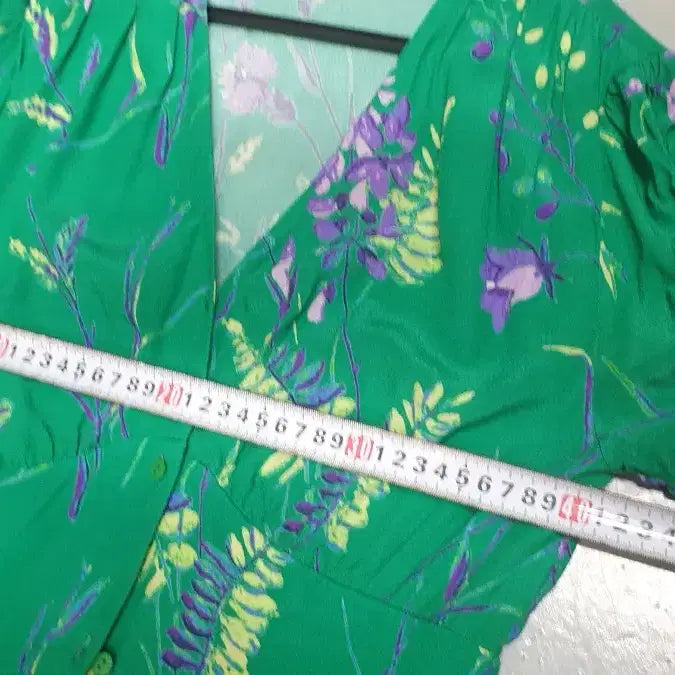 [BUNJANG] Maje Green Flower Dress (Size 2) / 마쥬 그린 플라워 원피스 2사이즈