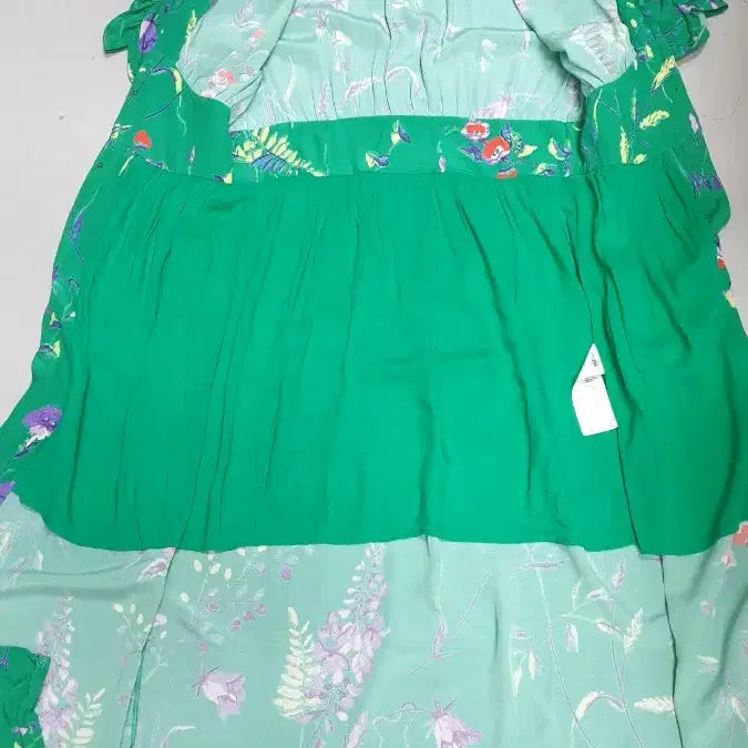 [BUNJANG] Maje Green Flower Dress (Size 2) / 마쥬 그린 플라워 원피스 2사이즈