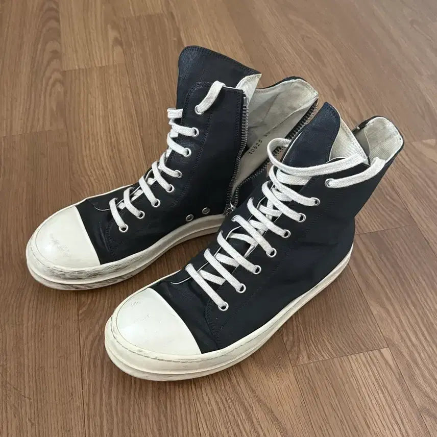 [BUNJANG] Rick Owens DRKSHDW Coated High-Top Sneakers Size 39 / 릭오웬스 다크쉐도우 코팅 하이탑 스니커즈 39