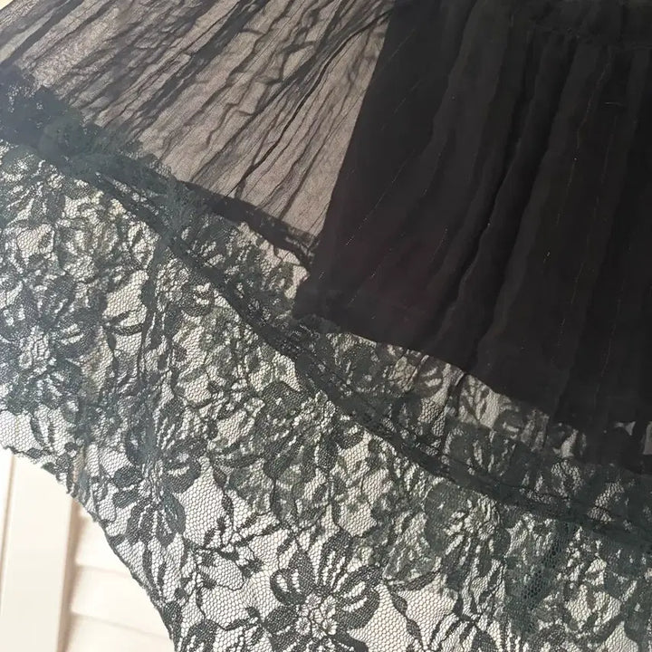 [BUNJANG] Skirts Lace Gothic Lolita Skirt / 스커트 지뢰계 멘헤라 레이스 고스로리