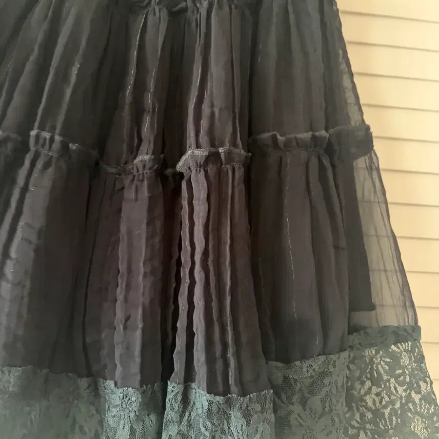 [BUNJANG] Skirts Lace Gothic Lolita Skirt / 스커트 지뢰계 멘헤라 레이스 고스로리