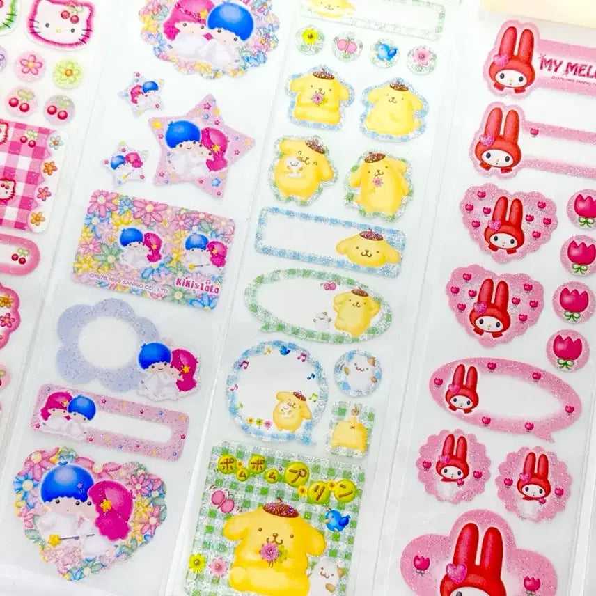 [BUNJANG] Sanrio Cherry Kitty, Pompompurin, Kiki &amp; Lala, Red Maru Stickers Bundle Set / [5장세트]고전키티스티커 키키라라 빨간마멜 폼폼푸린 체리키티스티커