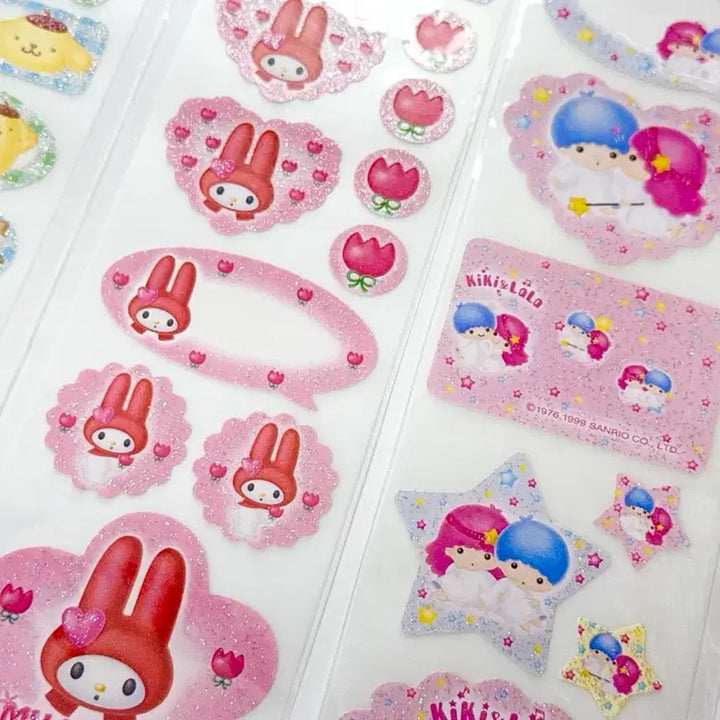 [BUNJANG] Sanrio Cherry Kitty, Pompompurin, Kiki &amp; Lala, Red Maru Stickers Bundle Set / [5장세트]고전키티스티커 키키라라 빨간마멜 폼폼푸린 체리키티스티커