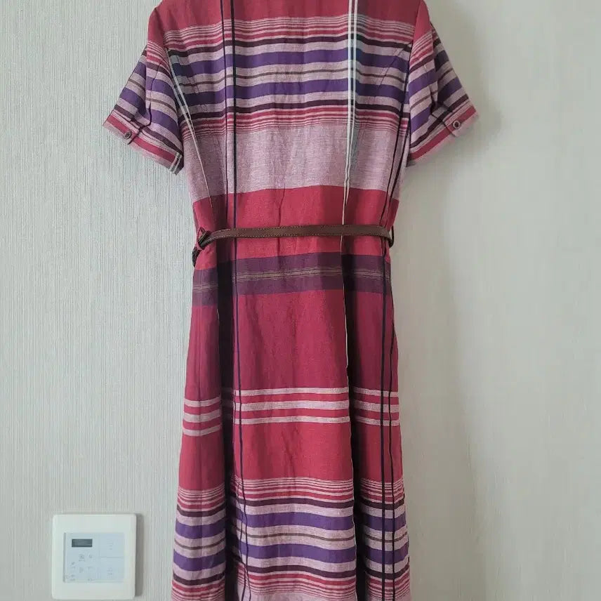 [SOLD OUT] 헤지스 체크 린넨  반팔 원피스 85