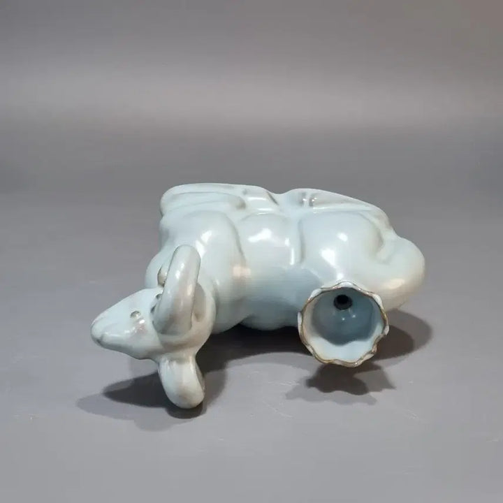 [BUNJANG] Ru Ware Sheep-shaped Celadon Oil Lamp / 여요 천청유 양모양유등. 가로17 높이15