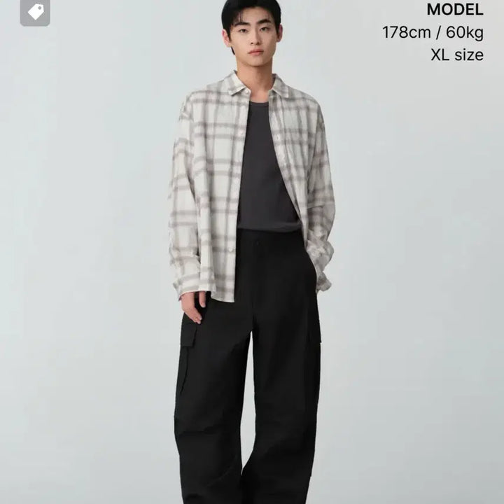 [BUNJANG] Musinsa Standard Relaxed Crinkle Ombre Check Shirt - L / 무신사 스탠다드 릴렉스드 크링클 옴브레 체크셔츠입니다 L사이즈 (착용X)