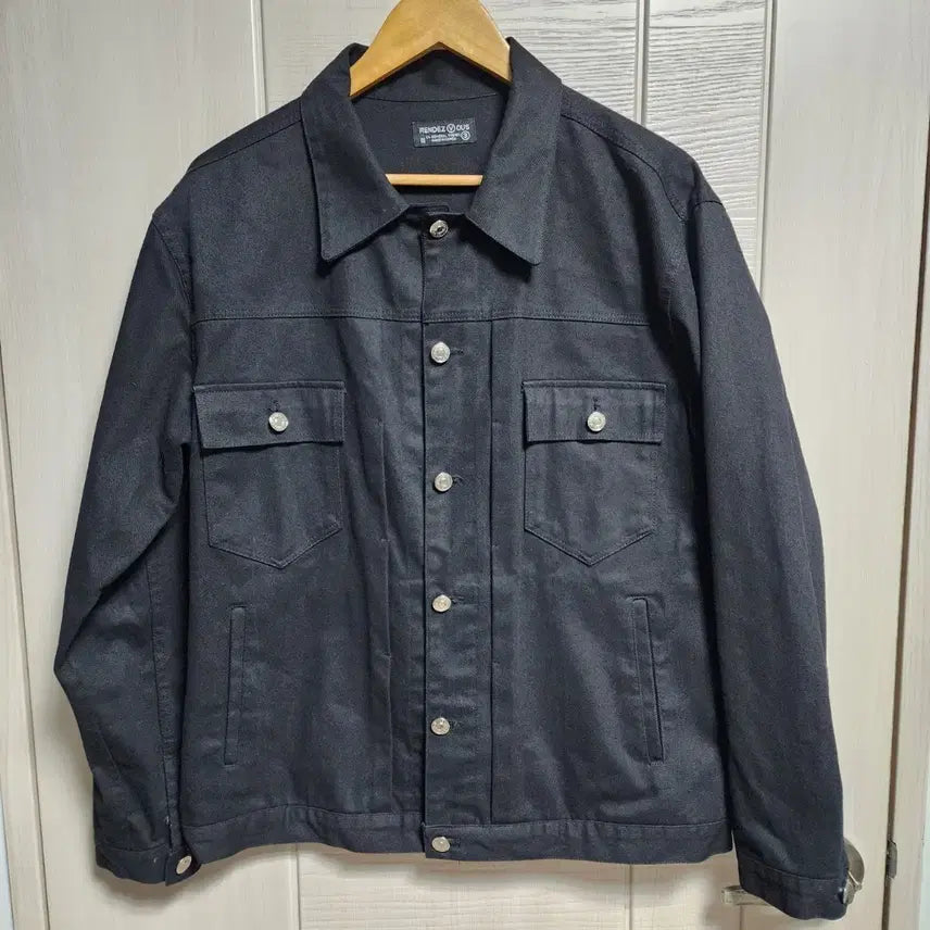 [BUNJANG] RENDEZ VOUS Vintage Black Denim Jacket / RENDEZ VOUS 빈티지 블랙 데님 자켓 100