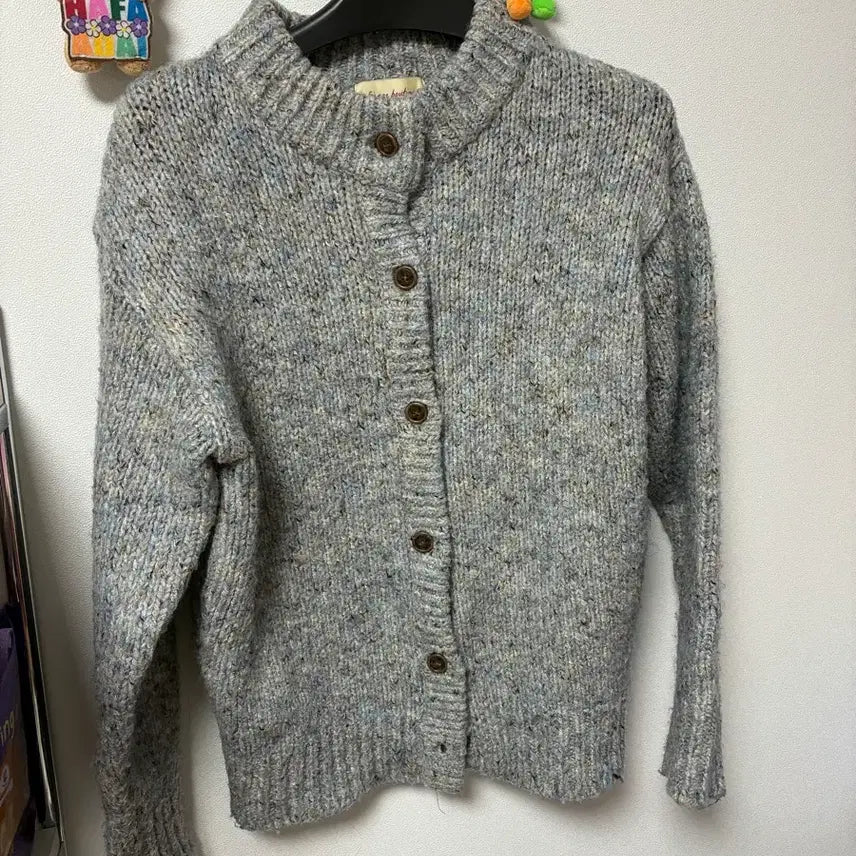 [BUNJANG] Sienne Gray Knit Cardigan / 시엔느 회색 니트 가디건