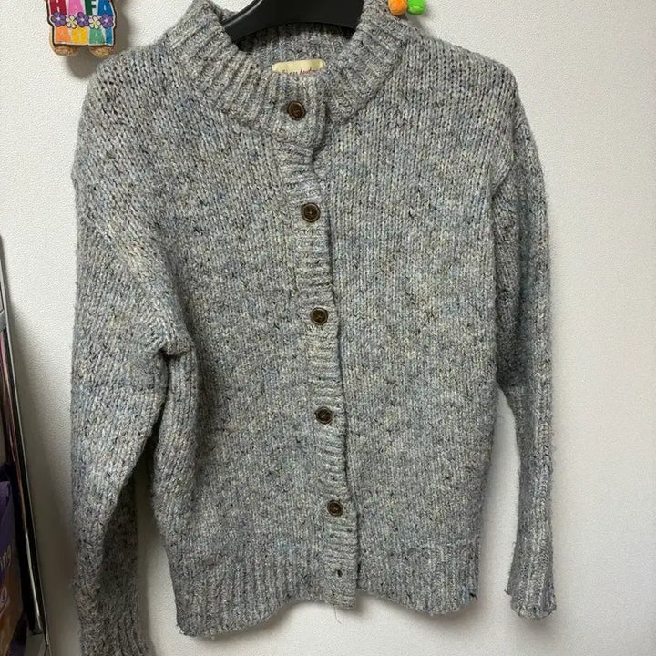 [BUNJANG] Sienne Gray Knit Cardigan / 시엔느 회색 니트 가디건