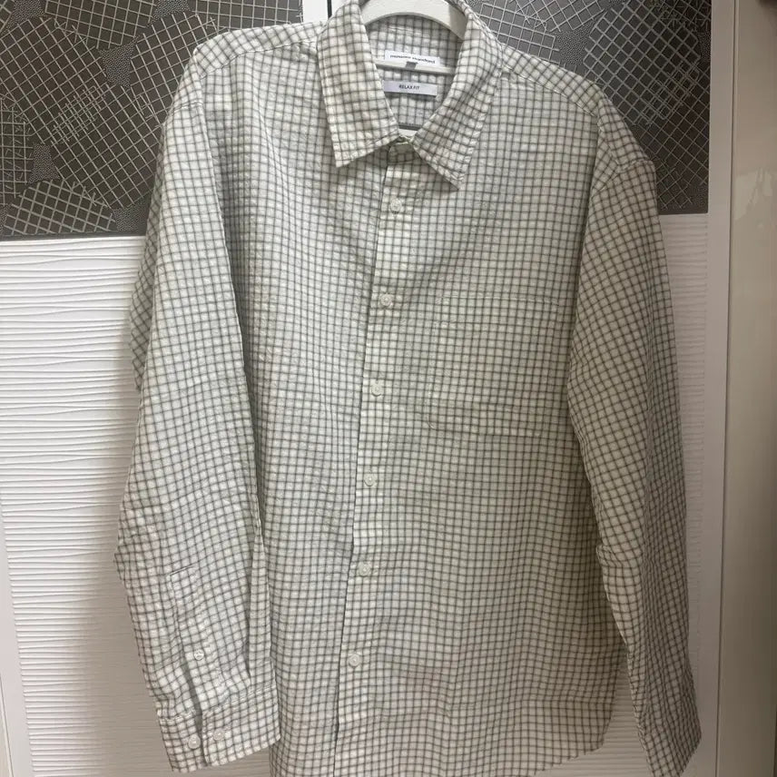 [BUNJANG] Musinsa Standard Relaxed Small Plaid Check Shirt L / 무신사 스탠다드 릴렉스드 스몰 플레이드 체크 셔츠입니다 L사이즈, 착용X