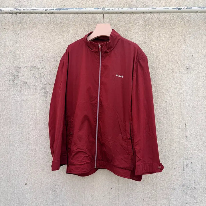 [BUNJANG] PING Burgundy Lightweight Windbreaker (105) / PING 핑 버건디 경량 바람막이(105)