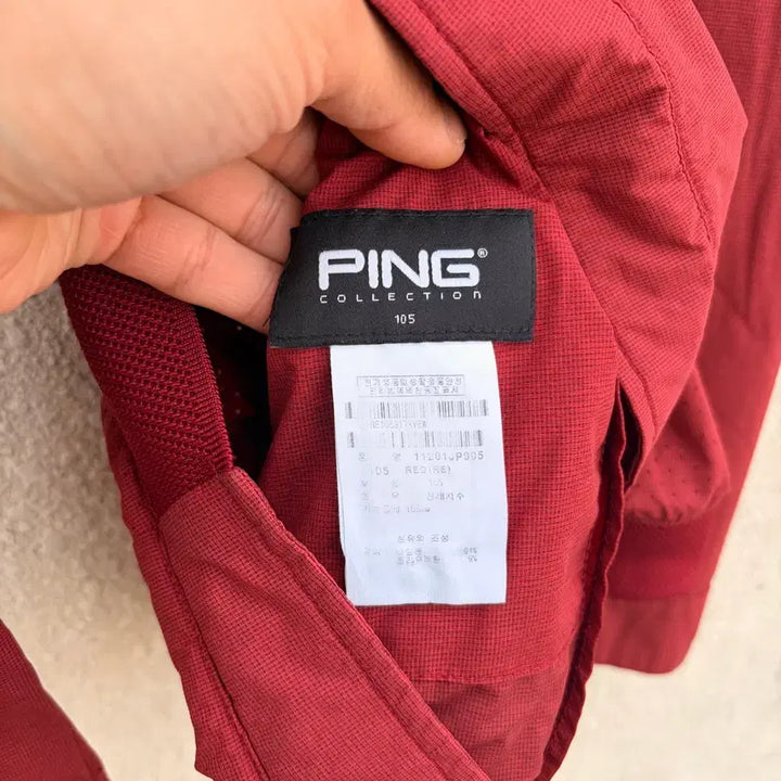 [BUNJANG] PING Burgundy Lightweight Windbreaker (105) / PING 핑 버건디 경량 바람막이(105)