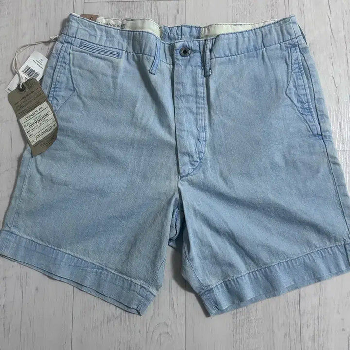 [SOLD OUT] RRL 가먼트다잉 오피서 샴브레이 치노쇼츠 31 새상품