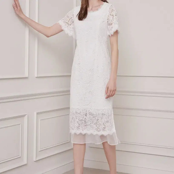 [BUNJANG] ZIGOT Lace Organza Long Dress / (미착용) 지고트 / 레이스 오간자 원피스 55