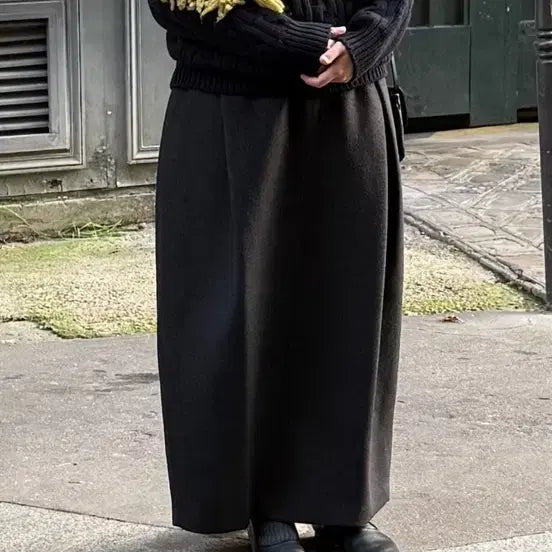 [BUNJANG] 새)에토스 CLASSIC TUCKED SKIRT(차콜) / 새)에토스 CLASSIC TUCKED SKIRT(차콜)