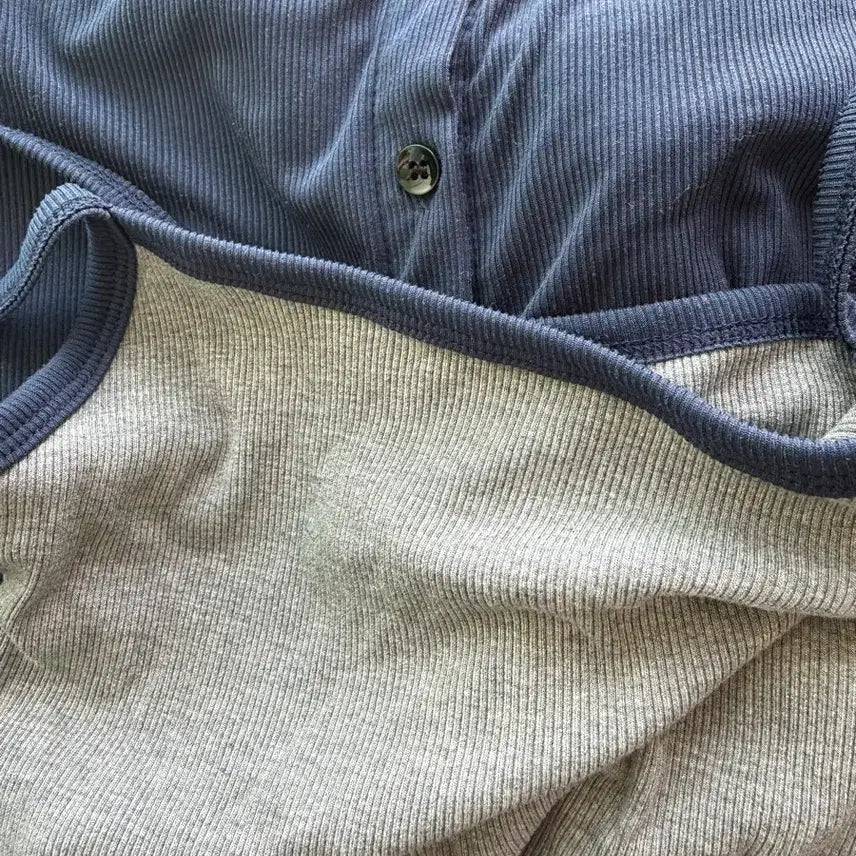 [BUNJANG] Navy Cardigan Grey Camisole Set / 네이비 가디건 회색 끈나시 세트