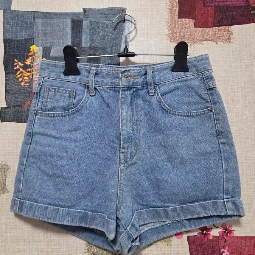 [BUNJANG] Denim Rolled Hem Shorts / 청반바지 롤업 숏팬츠 데님 반바지