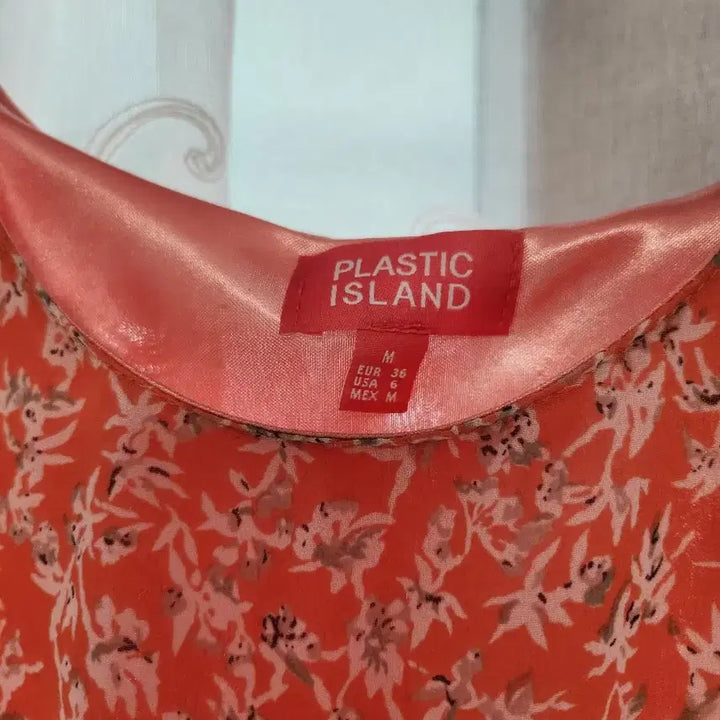 [BUNJANG] Orange Floral Chiffon Long Dress / 오렌지 플라워 쉬폰 롱 원피스