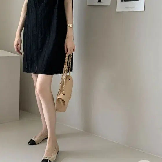 [SOLD OUT] (미사용) 데일리룩 / 아일렛미니원피스 m