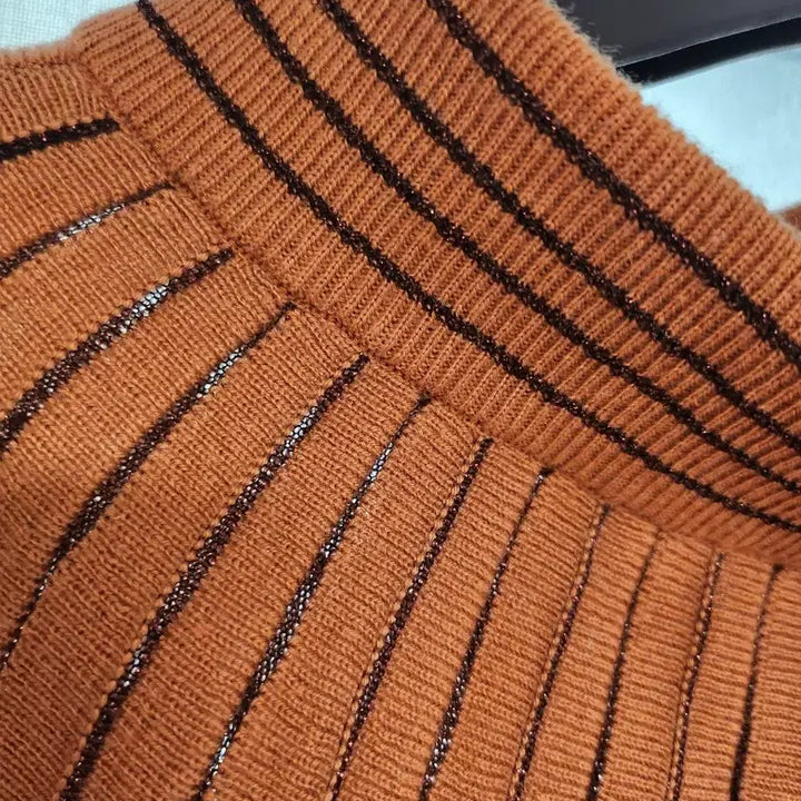 [BUNJANG] Knit Pleated Long Skirt - Brown / 주름 니트롱 스커트 브라운(새제품)