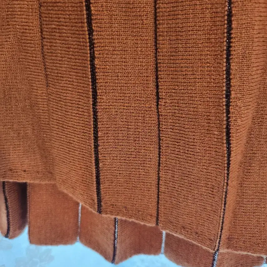 [BUNJANG] Knit Pleated Long Skirt - Brown / 주름 니트롱 스커트 브라운(새제품)