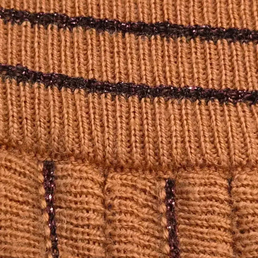 [BUNJANG] Knit Pleated Long Skirt - Brown / 주름 니트롱 스커트 브라운(새제품)