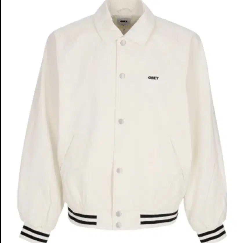 [BUNJANG] OBEY Varsity Jacket White (M) / 오베이 바시티 자켓 화이트 (M)