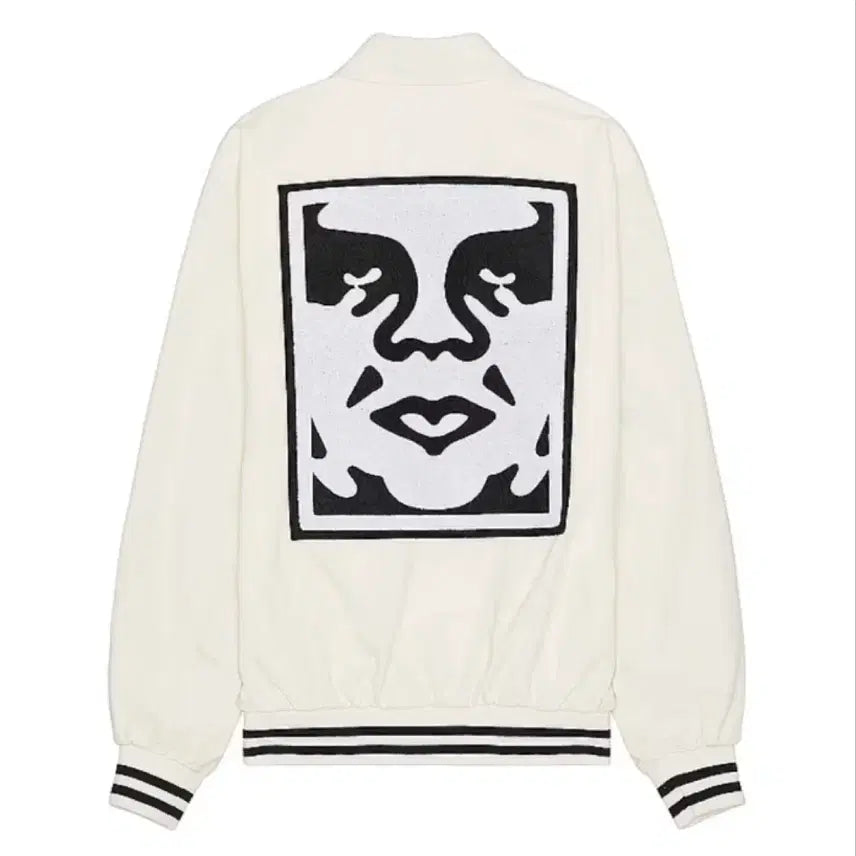 [BUNJANG] OBEY Varsity Jacket White (M) / 오베이 바시티 자켓 화이트 (M)