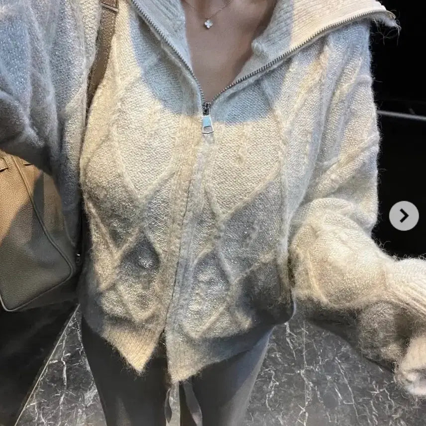 [BUNJANG] Sailor Collar Wool Cardigan Zip-up / 세일러 빅카라 울 가디건 집업