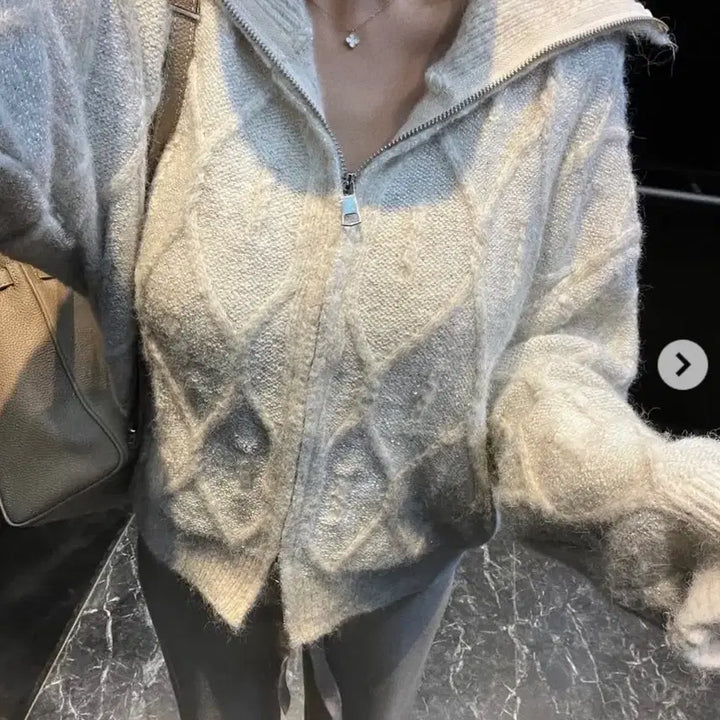 [BUNJANG] Sailor Collar Wool Cardigan Zip-up / 세일러 빅카라 울 가디건 집업
