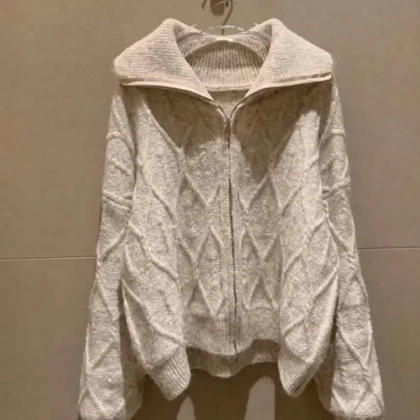 [BUNJANG] Sailor Collar Wool Cardigan Zip-up / 세일러 빅카라 울 가디건 집업