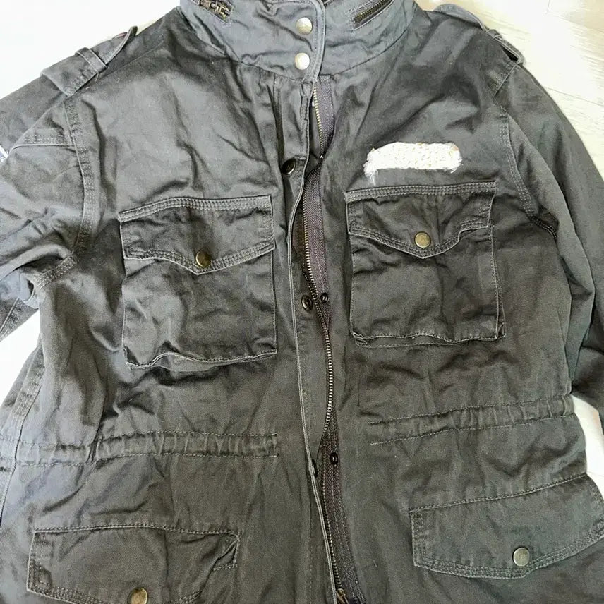 [BUNJANG] Vintage Khaki Cargo Jacket Grunge Rock Chic / 빈티지 카키 카고 자켓 와투케 그런지 락시크
