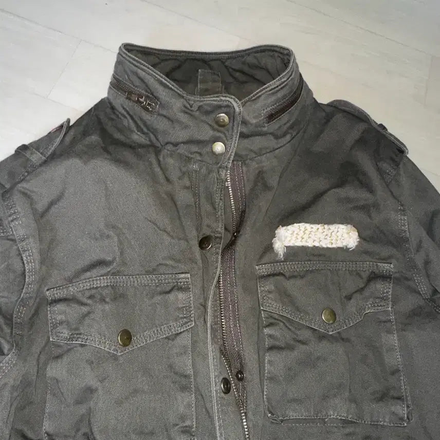 [BUNJANG] Vintage Khaki Cargo Jacket Grunge Rock Chic / 빈티지 카키 카고 자켓 와투케 그런지 락시크