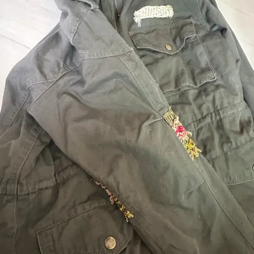 [BUNJANG] Vintage Khaki Cargo Jacket Grunge Rock Chic / 빈티지 카키 카고 자켓 와투케 그런지 락시크