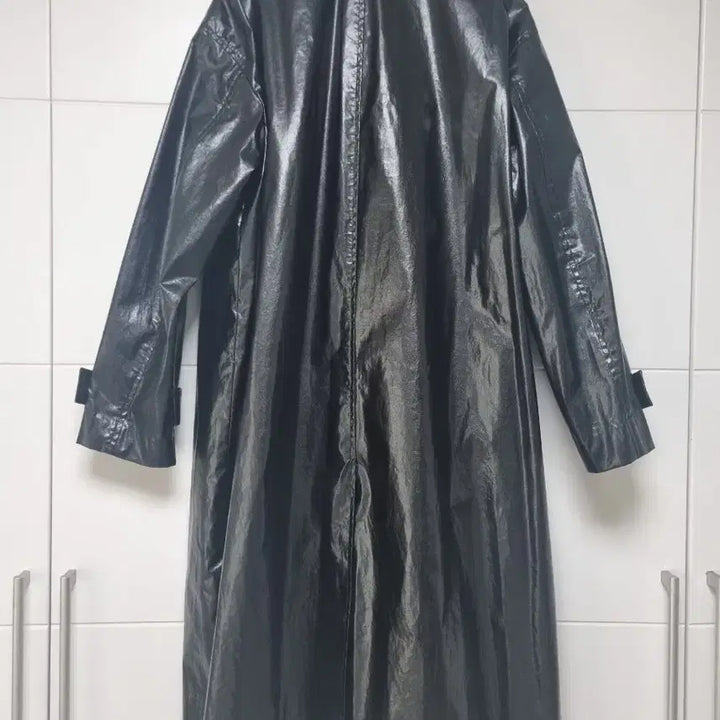 [BUNJANG] System Leather Long Jacket / 한섬 시스템 레더 롱 자켓