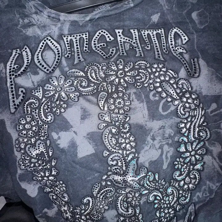 [BUNJANG] Death Lise Vintage Punk Detailed Long Sleeve Top / 데스라이즈 빈티지 펑크 디테일 롱 슬리브 와투케 락시크